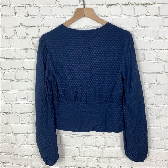 NWT Sanctuary Navy Polka Dot Button Front Top - Picture 2 of 3